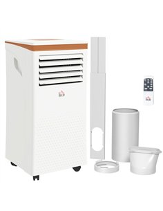 HOMCOM 9000 BTU Air Conditioning Unit, 3-in-1 Portable Air Conditioner, Dehumidifier, Cooling Fan with Remote, LED Display, 2 Sp