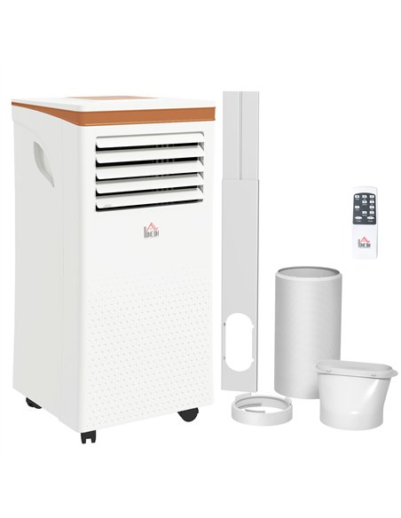 HOMCOM 9000 BTU Air Conditioning Unit, 3-in-1 Portable Air Conditioner, Dehumidifier, Cooling Fan with Remote, LED Display, 2 Sp