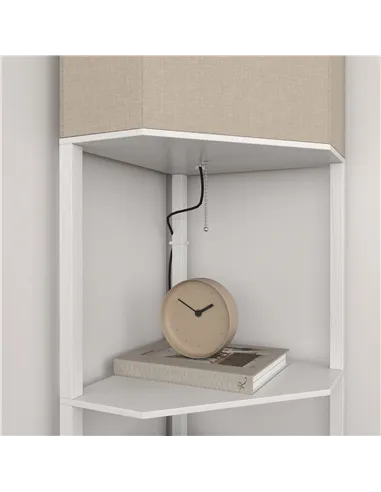 HOMCOM Three-Shelf Corner Floor Lamp - White