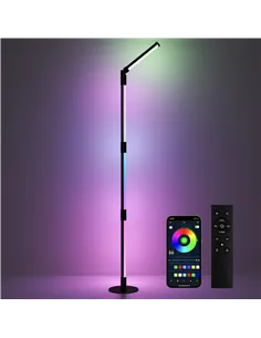 HOMCOM LED Floor Lamp, 360° RGB Detachable Corner Floor Lamp with App & Remote Control, Colour Changing Standing Lamp with Music
