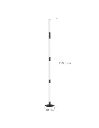 HOMCOM LED Floor Lamp, 360° RGB Detachable Corner Floor Lamp with App & Remote Control, Colour Changing Standing Lamp with Music