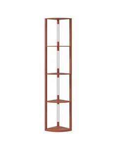 HOMCOM Corner Floor Lamp for Living Room Bedroom with Dimmable Warm White LED Light, Modern Tall Standing Lamp, Brown