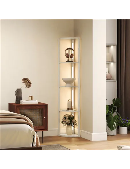 HOMCOM Three-Tier Corner Floor Lamp