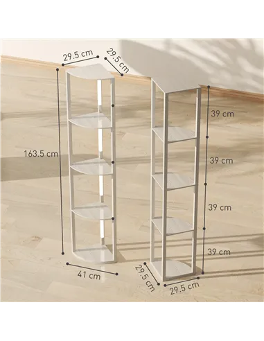 HOMCOM Three-Tier Corner Floor Lamp