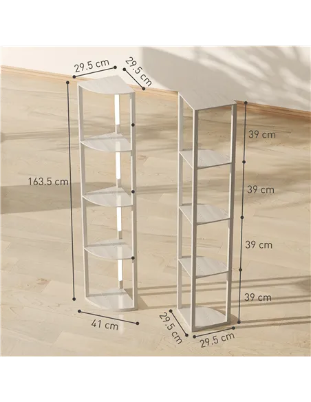 HOMCOM Three-Tier Corner Floor Lamp