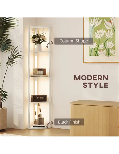 HOMCOM Three-Tier Corner Floor Lamp