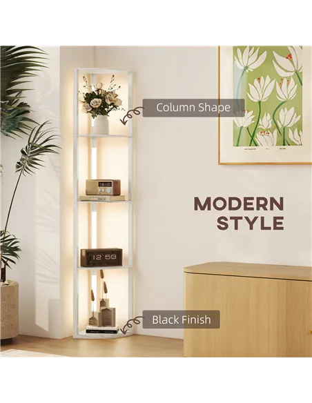 HOMCOM Three-Tier Corner Floor Lamp