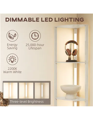 HOMCOM Three-Tier Corner Floor Lamp