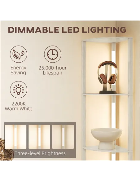 HOMCOM Three-Tier Corner Floor Lamp