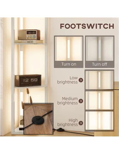 HOMCOM Three-Tier Corner Floor Lamp