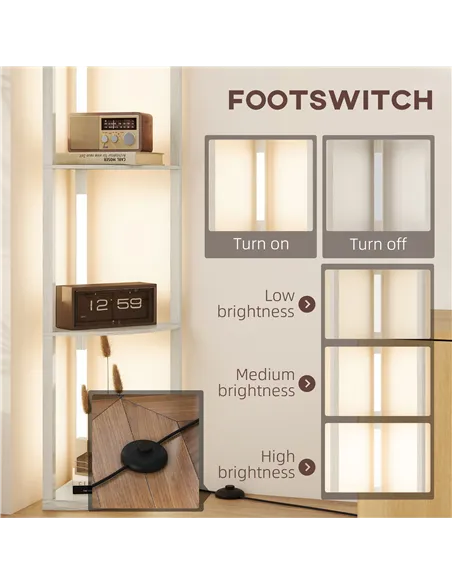 HOMCOM Three-Tier Corner Floor Lamp