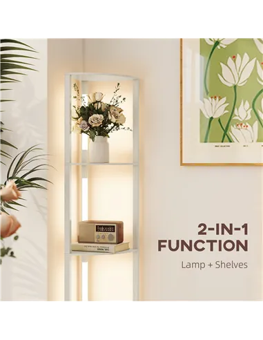 HOMCOM Three-Tier Corner Floor Lamp