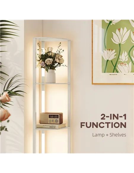 HOMCOM Three-Tier Corner Floor Lamp