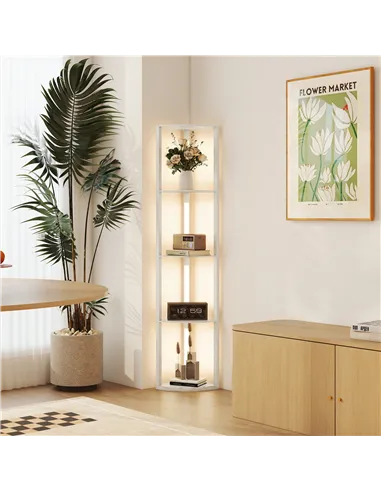 HOMCOM Three-Tier Corner Floor Lamp