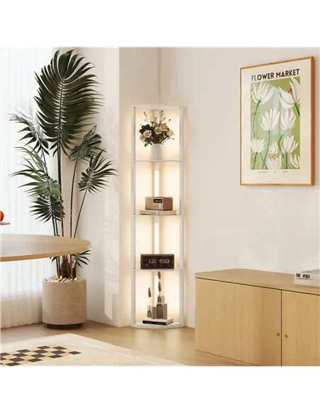 HOMCOM Three-Tier Corner Floor Lamp