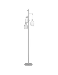 HOMCOM 3-Light Floor Lamp, 170cm Industrial Dimmable Standing Lamp with Steel Wire Cage Lampshades for Living Room, Bedroom, Din
