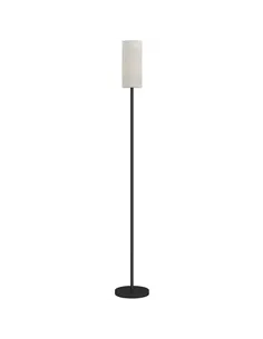 HOMCOM Floor Lamp for Living Room, Modern Standing Lamp with Linen Shade & Foot Switch, Minimalist Tall Pole Lampshade for Bedro