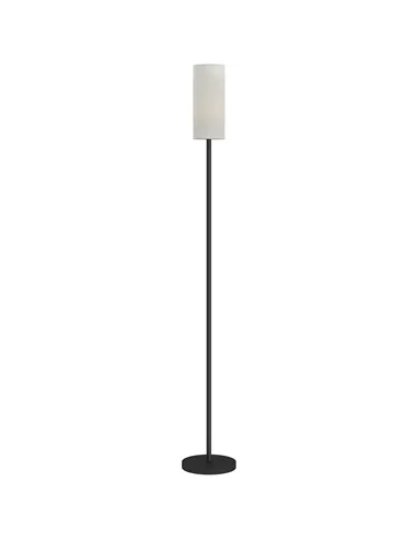 HOMCOM Floor Lamp for Living Room, Modern Standing Lamp with Linen Shade & Foot Switch, Minimalist Tall Pole Lampshade for Bedro