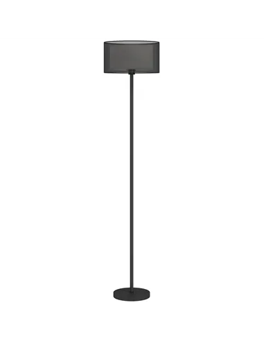 HOMCOM Floor Lamp for Living Room, Modern Standing Lamp with Double Layer Shade & Foot Switch, Minimalist Tall Pole Lampshade fo