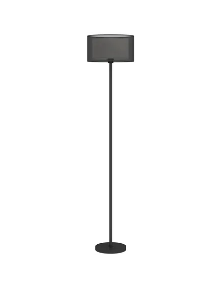 HOMCOM Floor Lamp for Living Room, Modern Standing Lamp with Double Layer Shade & Foot Switch, Minimalist Tall Pole Lampshade fo