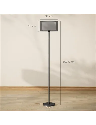 HOMCOM Floor Lamp for Living Room, Modern Standing Lamp with Double Layer Shade & Foot Switch, Minimalist Tall Pole Lampshade fo