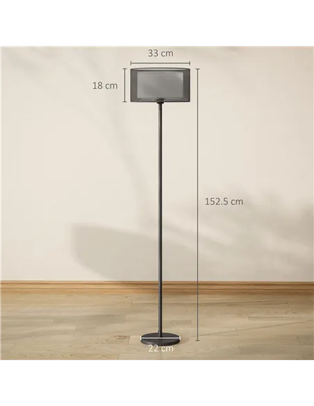 HOMCOM Floor Lamp for Living Room, Modern Standing Lamp with Double Layer Shade & Foot Switch, Minimalist Tall Pole Lampshade fo