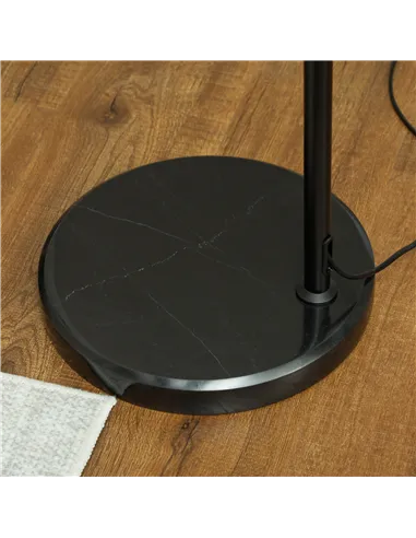 HOMCOM Rattan Floor Lamp for Living Room, Farmhouse Arc Standing Lamp with Dual-Layer Shade & Foot Switch, Height Adjustable Min