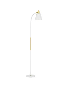 HOMCOM Floor Lamp for Living Room, Spotlight Reading Standing Lamp with Adjustable Height, Rocker on/off Switch, Indoor Task Lig