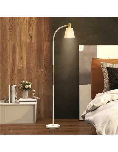 HOMCOM Floor Lamp for Living Room, Spotlight Reading Standing Lamp with Adjustable Height, Rocker on/off Switch, Indoor Task Lig