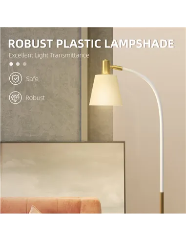 HOMCOM Floor Lamp for Living Room, Spotlight Reading Standing Lamp with Adjustable Height, Rocker on/off Switch, Indoor Task Lig