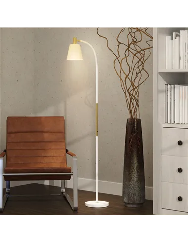 HOMCOM Floor Lamp for Living Room, Spotlight Reading Standing Lamp with Adjustable Height, Rocker on/off Switch, Indoor Task Lig