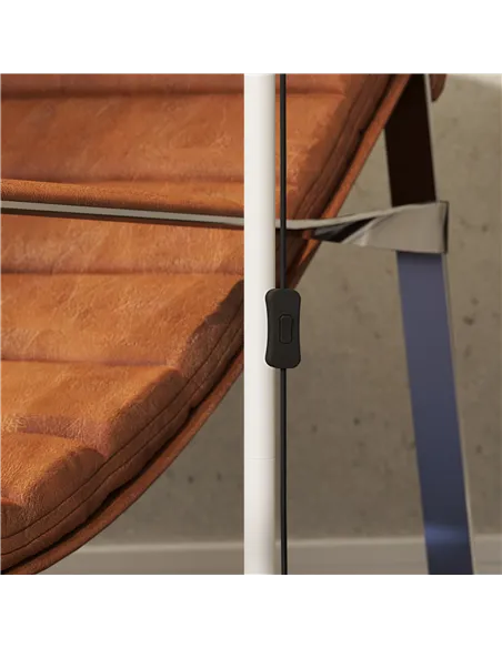 HOMCOM Floor Lamp for Living Room, Spotlight Reading Standing Lamp with Adjustable Height, Rocker on/off Switch, Indoor Task Lig