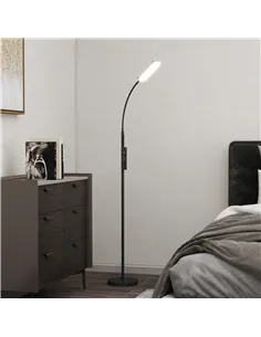 HOMCOM LED Floor Lamp, Standing Lamp with Remote & Touch Control, Stepless Dimmable Colours Temperature & Brightness, 360° Adjus 2