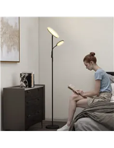 HOMCOM LED Floor Lamp for Living Room, Stepless Dimmable Standing Lamp, Mother and Child Uplighter with Reading Light, 4 Scene M 2