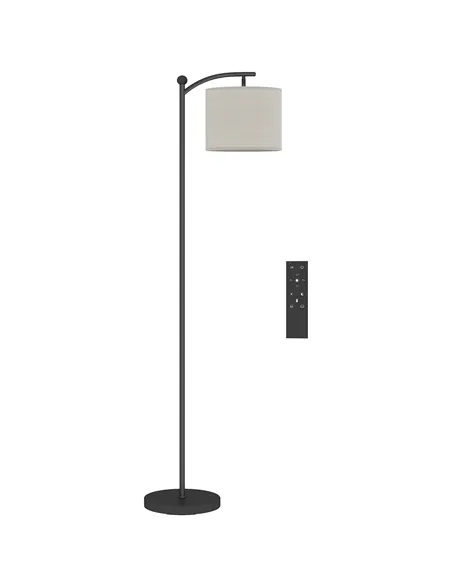 HOMCOM LED Floor Lamp, Stepless Dimmable Reading Standing Lamp with Magnetic Remote Control and 11 Colours Temperature & 11 Brig