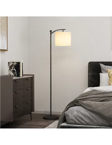 HOMCOM LED Floor Lamp, Stepless Dimmable Reading Standing Lamp with Magnetic Remote Control and 11 Colours Temperature & 11 Brig