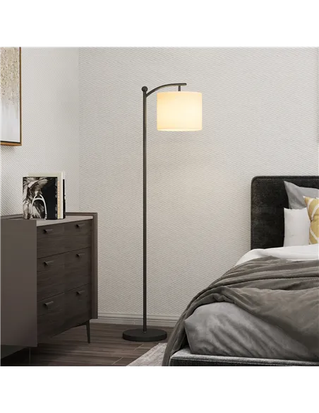 HOMCOM LED Floor Lamp, Stepless Dimmable Reading Standing Lamp with Magnetic Remote Control and 11 Colours Temperature & 11 Brig