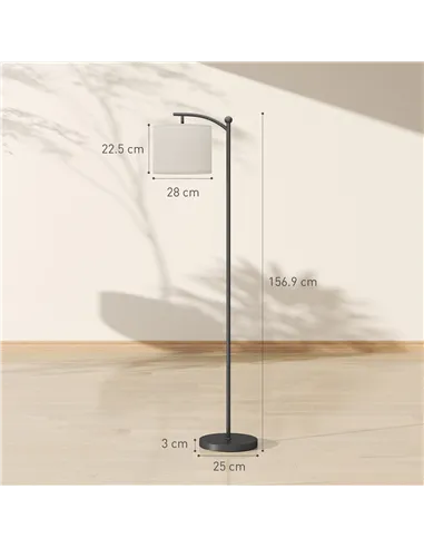 HOMCOM LED Floor Lamp, Stepless Dimmable Reading Standing Lamp with Magnetic Remote Control and 11 Colours Temperature & 11 Brig