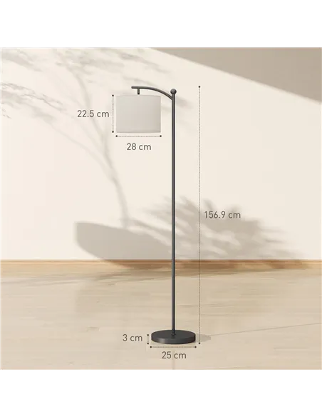 HOMCOM LED Floor Lamp, Stepless Dimmable Reading Standing Lamp with Magnetic Remote Control and 11 Colours Temperature & 11 Brig