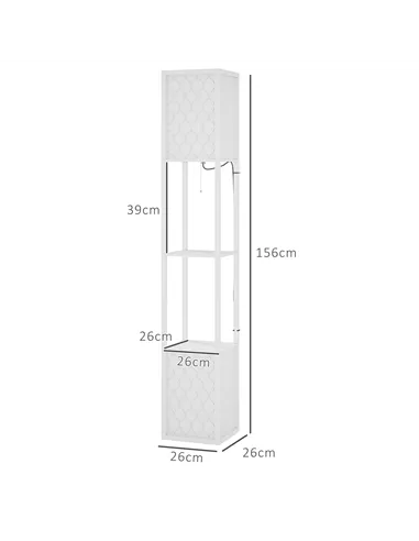 HOMCOM Duo Light Floor Shelves - White