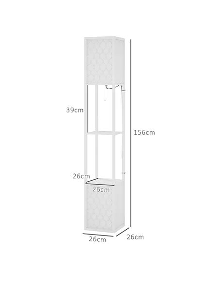 HOMCOM Duo Light Floor Shelves - White
