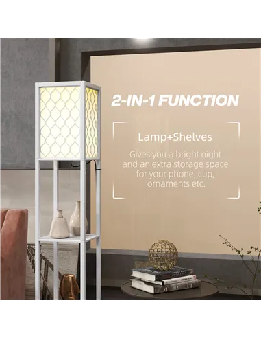 HOMCOM Duo Light Floor Shelves - White