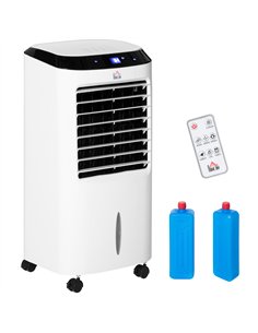HOMCOM Portable Air Cooler, Evaporative Anion Ice Cooling Fan Water Conditioner Humidifier Unit with 10L Water Tank, 3 Modes, 3 