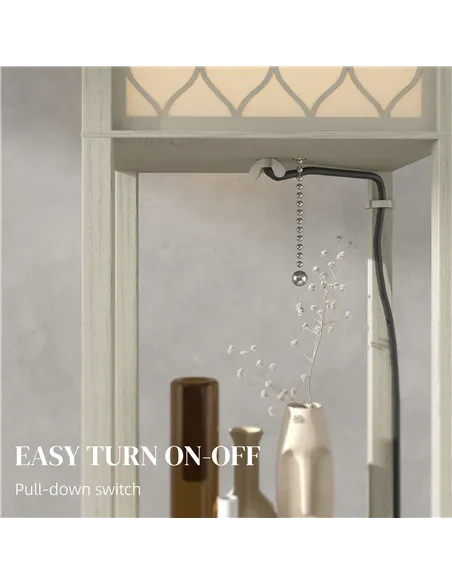 HOMCOM Three-Shelf Standing Lamp - Oak/White