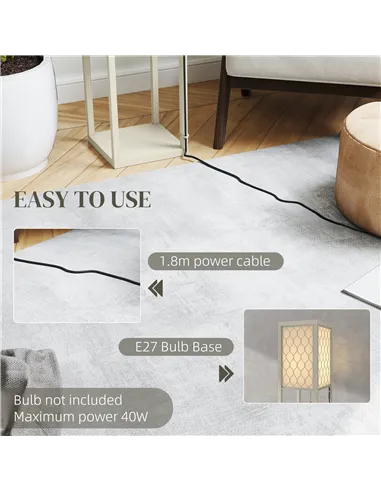 HOMCOM Three-Shelf Standing Lamp - Oak/White