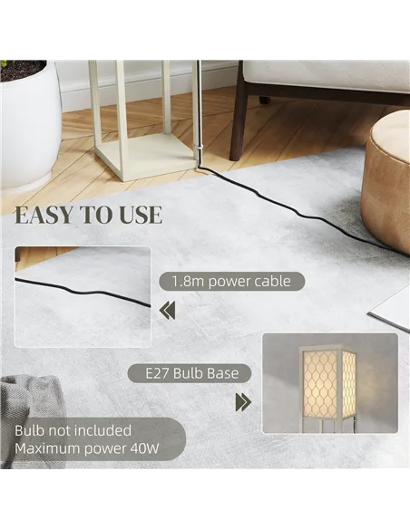 HOMCOM Three-Shelf Standing Lamp - Oak/White