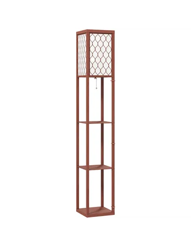 HOMCOM Three-Shelf Standing Lamp - Brown/White