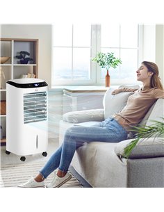 HOMCOM Portable Air Cooler, Evaporative Anion Ice Cooling Fan Water Conditioner Humidifier Unit with 10L Water Tank, 3 Modes, 3  2