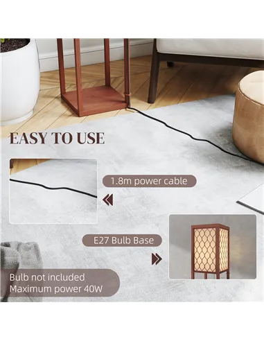 HOMCOM Three-Shelf Standing Lamp - Brown/White