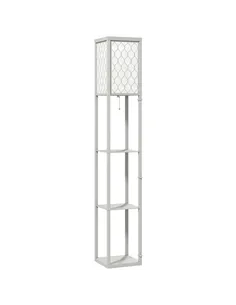 HOMCOM Three-Shelf Standing Lamp - Grey/White